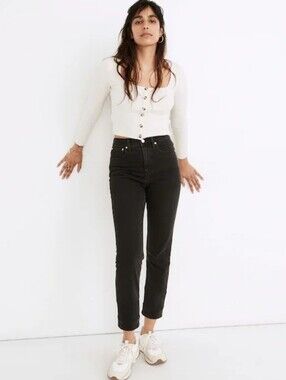 Madewell Classic Straight Jeans In Lunar Black Wash Sz 27